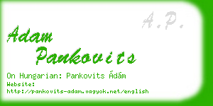 adam pankovits business card